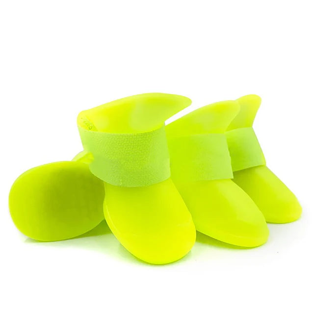 4Pcs Pet WaterProof Rainshoe Anti-slip Rubber Boot