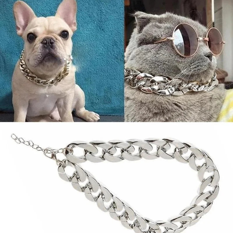 Dog Collar Jewelry Gold Chain Pet