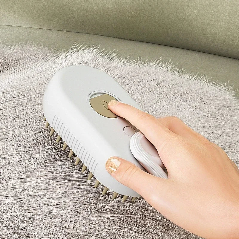 Pet Spray Massage Brush 3 in 1 One Button Steam Spray