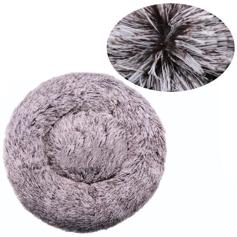 40-90cm Round Pet Bed for Winter Warm Sleeping