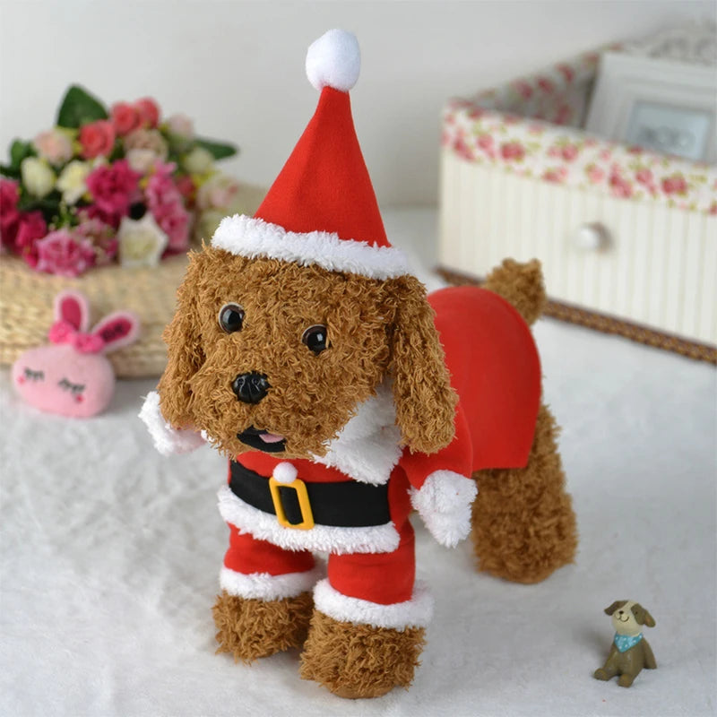 Cute Dog Santa Claus Outfit Christmas Costume for Small Dogs