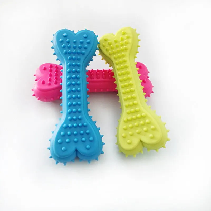 1PC Pet Chew Toy Soft Rubber Bite-resistance Bone