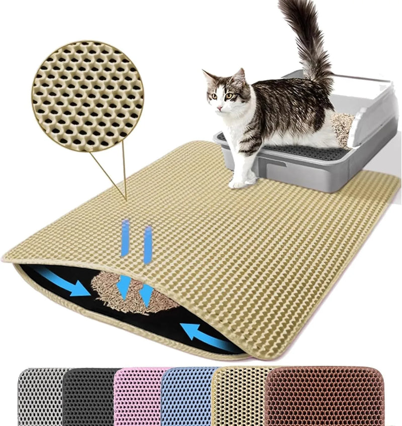 Cat Litter Mat Double Layer Pet Non Slip Big Litter  Mat