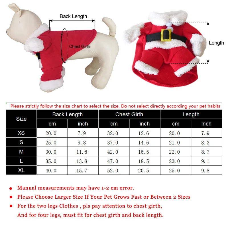 Cute Dog Santa Claus Outfit Christmas Costume for Small Dogs