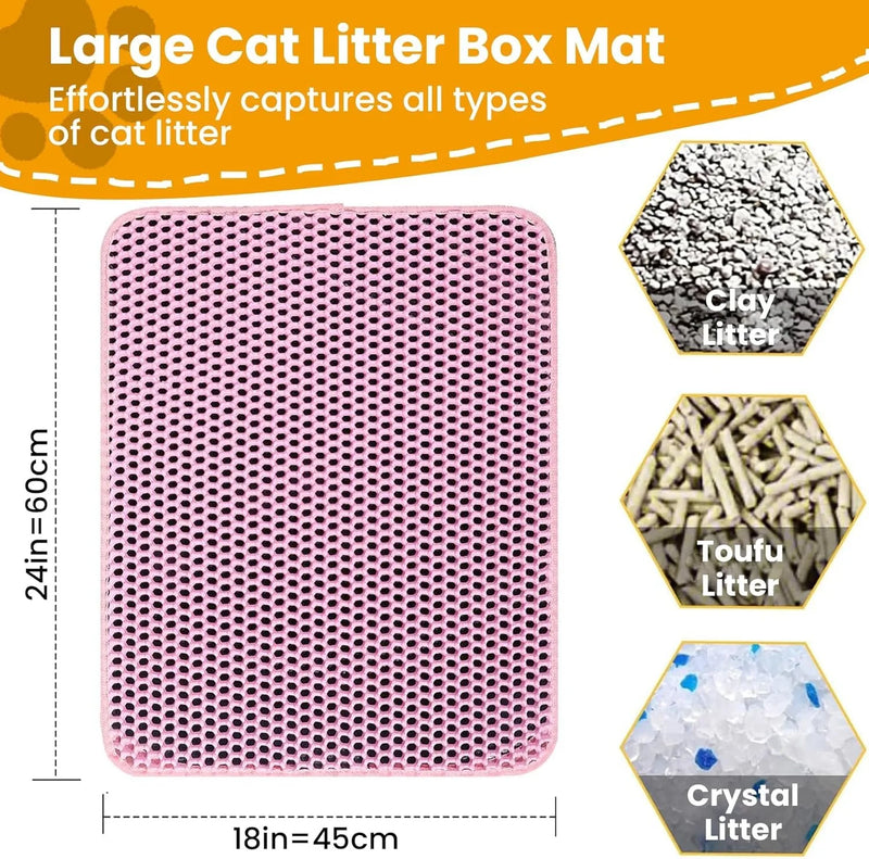 Cat Litter Mat Double Layer Pet Non Slip Big Litter  Mat