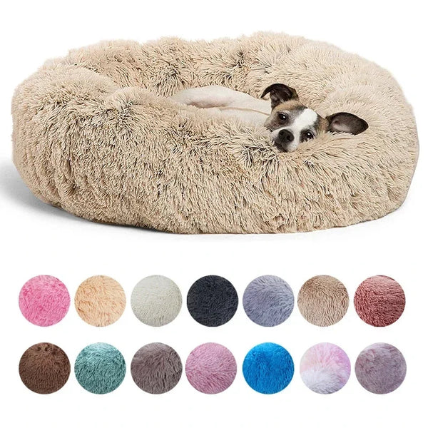 40-90cm Round Pet Bed for Winter Warm Sleeping