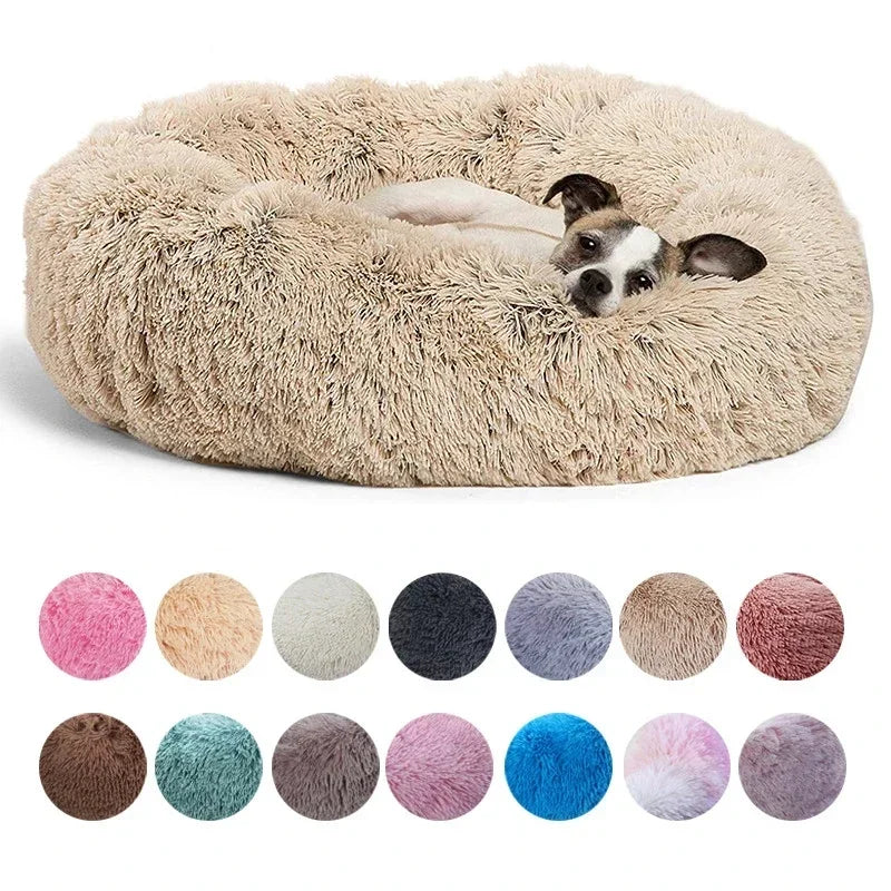 40-90cm Round Pet Bed for Winter Warm Sleeping