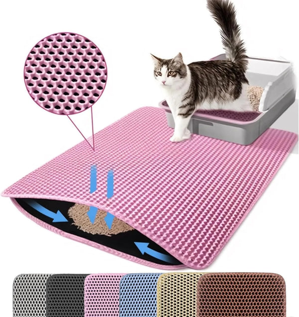 Cat Litter Mat Double Layer Pet Non Slip Big Litter  Mat