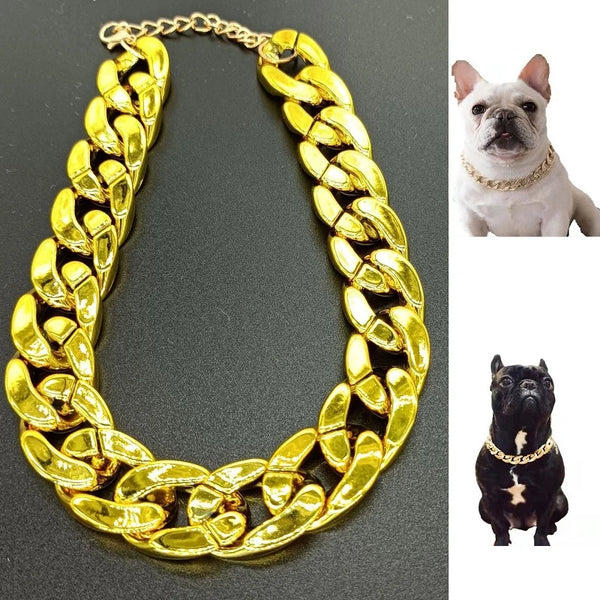 Dog Collar Jewelry Gold Chain Pet
