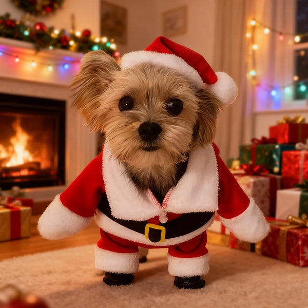 Cute Dog Santa Claus Outfit Christmas Costume for Small Dogs