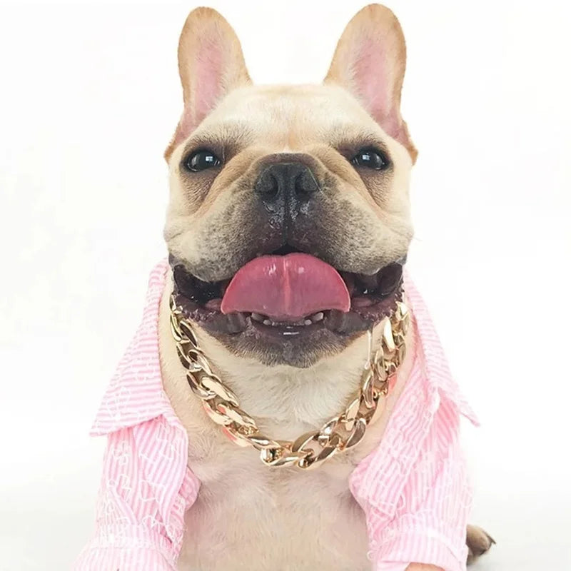 Dog Collar Jewelry Gold Chain Pet