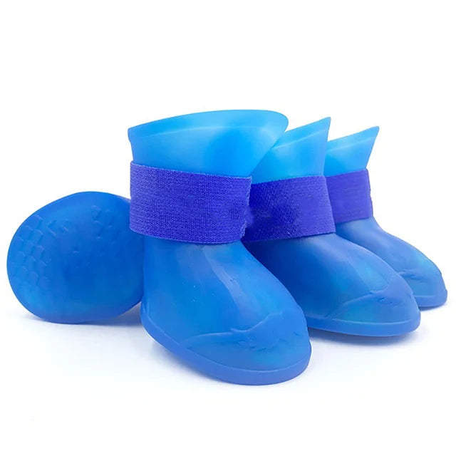 4Pcs Pet WaterProof Rainshoe Anti-slip Rubber Boot