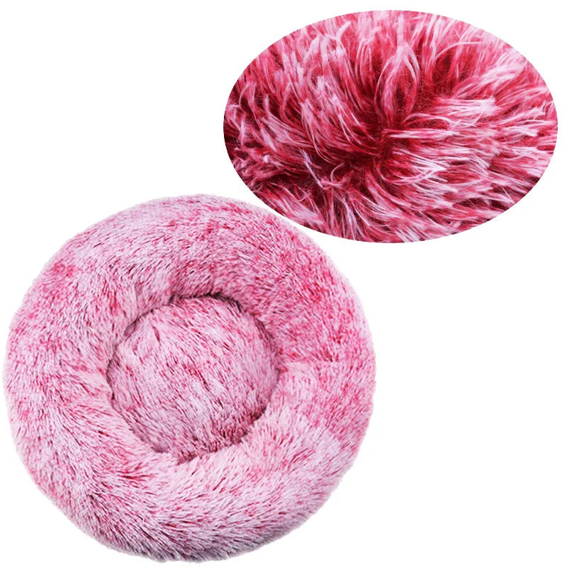 40-90cm Round Pet Bed for Winter Warm Sleeping